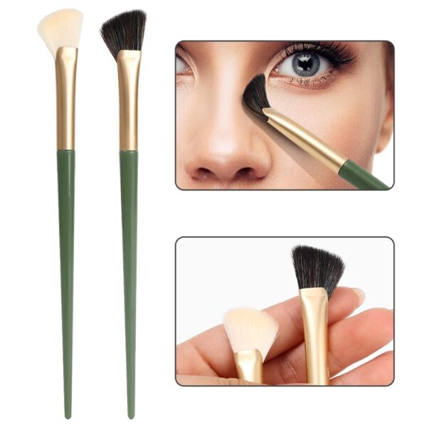 New Half Fan-shaped Nose Shadow Brush Soft Angled Flat Head Noses Contour Smudge Makeup Brushes Highlighter Blush Cosmetics Tool Brush Powder Eyeshadow Novice Portable Makeup Brushes Tools