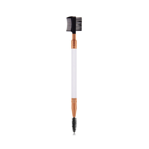 Single double-ended makeup brush and eyelash brush
